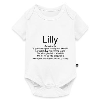 Name Definition Lilly - Baby Premium Kurzarmbody - Weiß - Vorne