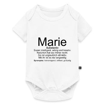 Name Definition Marie - Baby Premium Kurzarmbody - Weiß - Vorne