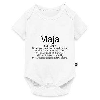 Name Definition Maja - Baby Premium Kurzarmbody - Weiß - Vorne