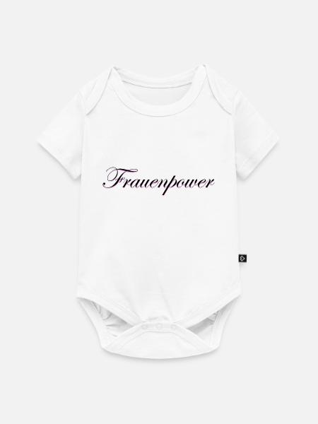 Schriftzug Frauenpower - Baby Premium Kurzarmbody - Weiß