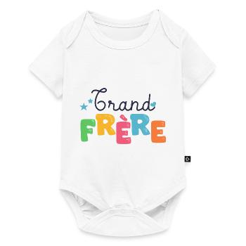 grand frère Cadeau naissance famille - Body à manches courtes Premium Bébé - blanc - Devant