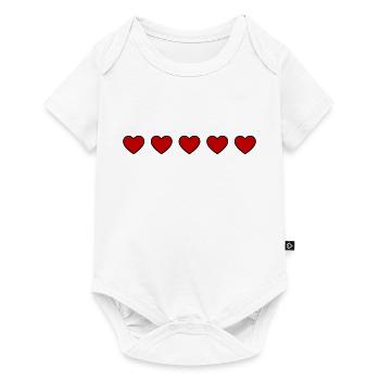 Ligne de symbole de cœurs - Body à manches courtes Premium Bébé - blanc - Devant
