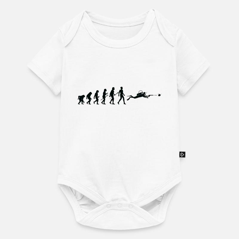 Evolution Mann Taucher - Baby Premium Kurzarmbody - Weiß