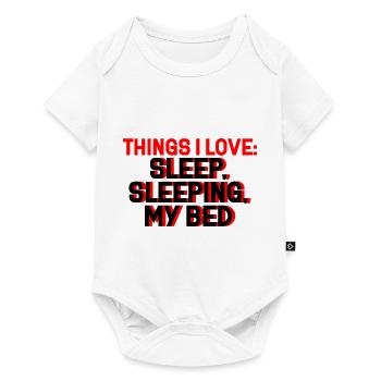 Choses que j’aime, Dormir dans mon lit 2 - Body à manches courtes Premium Bébé - blanc - Devant