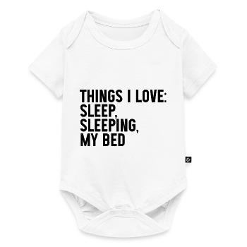 Choses que j’aime, dormir dans mon lit 3 - Body à manches courtes Premium Bébé - blanc - Devant