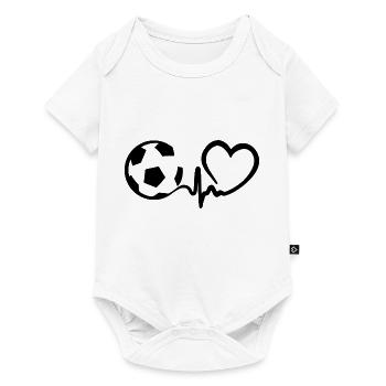 Battement de cœur du football - Body à manches courtes Premium Bébé - blanc - Devant