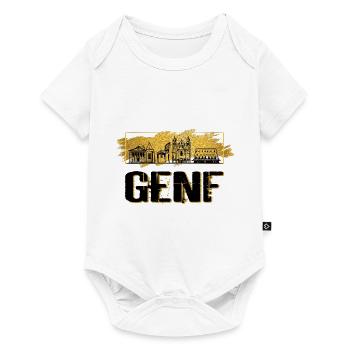 Genève, Suisse, City Skyline, Home Love, Gold - Body à manches courtes Premium Bébé - blanc - Devant