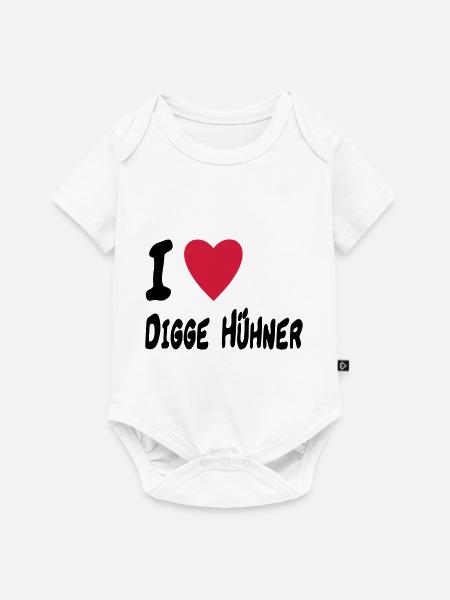 i love digge huehner - Baby Premium Kurzarmbody - Weiß