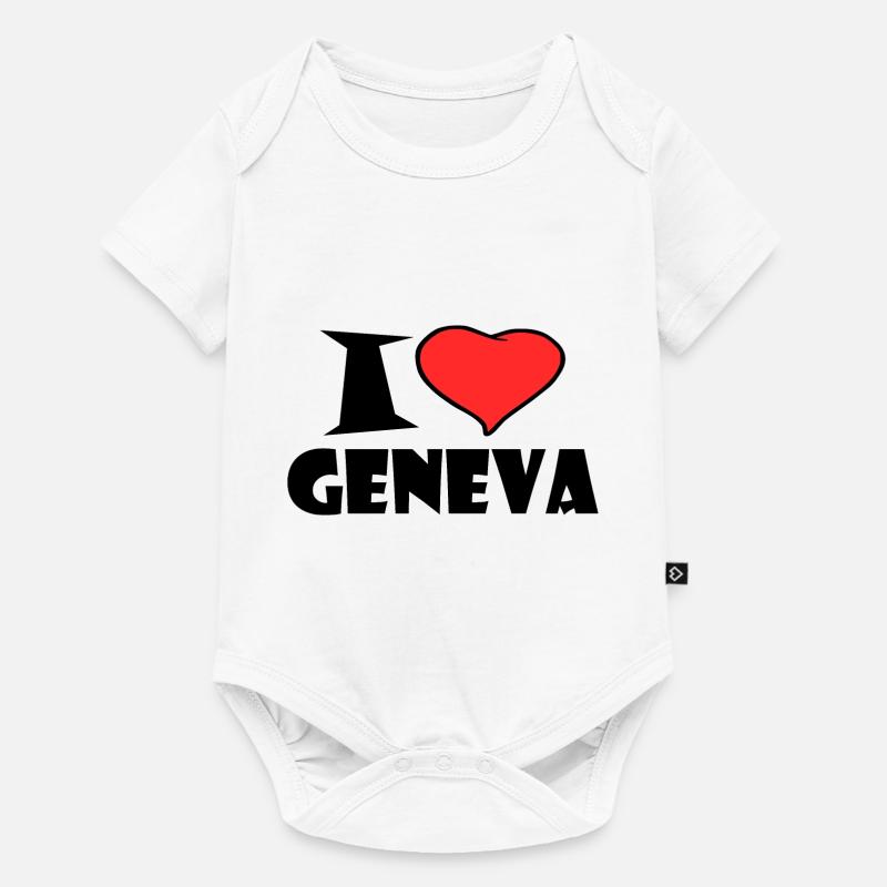 J'aime genève - Body à manches courtes Premium Bébé - blanc