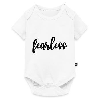 fearless Kalligrafie Motivation - Baby Premium Kurzarmbody - Weiß - Vorne