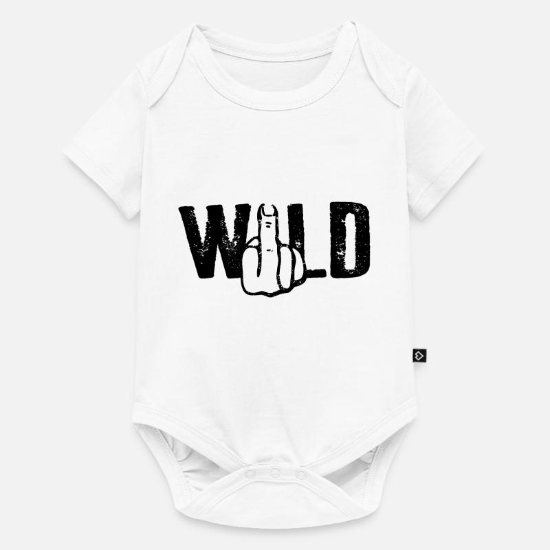 Mode doigt d’honneur WILD - Body à manches courtes Premium Bébé - blanc