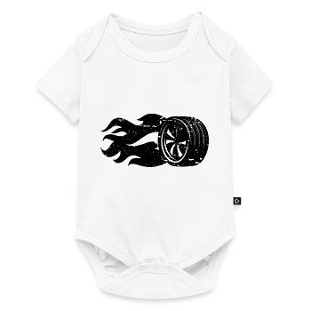 Burning Tire Flames Motorsport - Body à manches courtes Premium Bébé - blanc - Devant