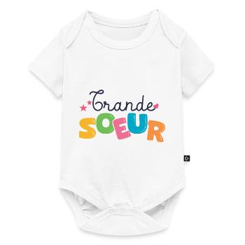 grande soeur Cadeau naissance famille - Body à manches courtes Premium Bébé - blanc - Devant