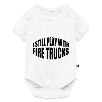 Je joue toujours avec des camions de pompiers 4 - Body à manches courtes Premium Bébé - blanc - Devant