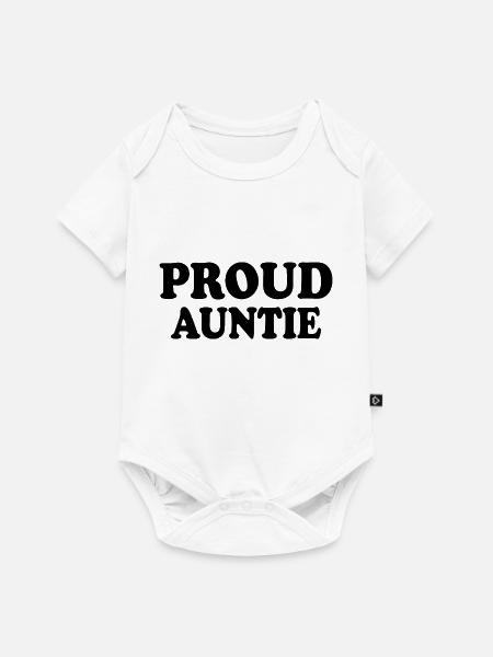 Proud auntie - Baby Premium Kurzarmbody - Weiß
