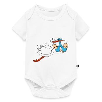 Stork Twins bébé Les bébés Jungen2 - Body à manches courtes Premium Bébé - blanc - Devant