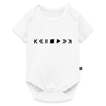 play music pause fast forward buttons symbols - Baby Premium short-sleeve bodysuit - white - Front