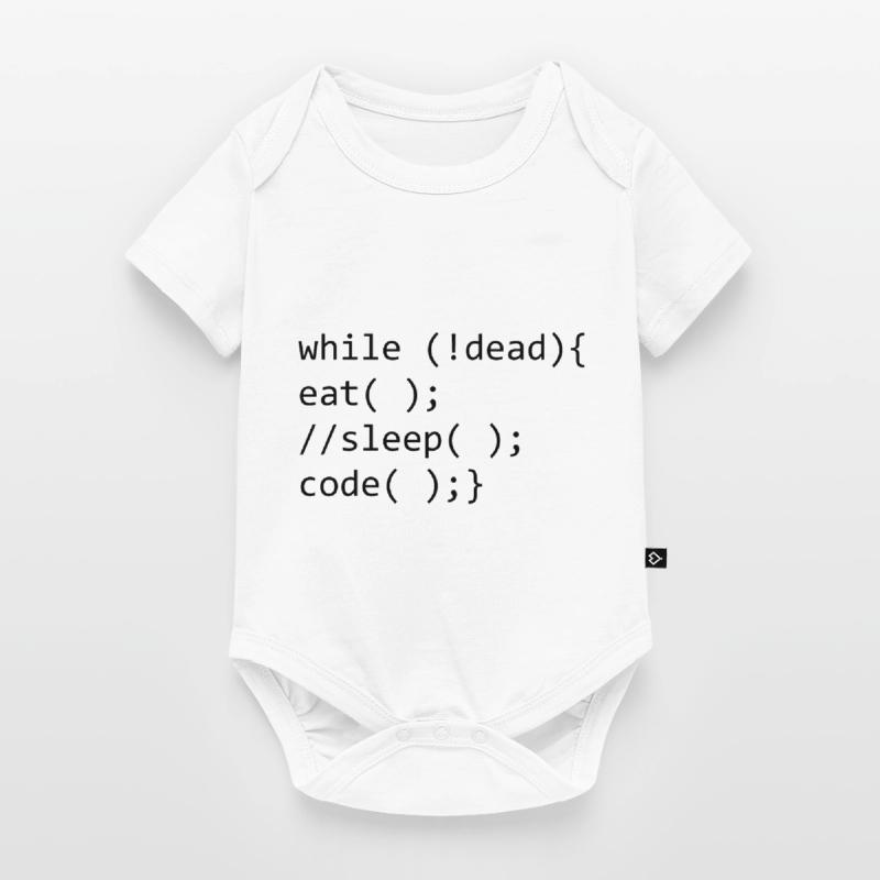While Dead Eat Sleep Code 3 Baby Premium short-sleeve bodysuit