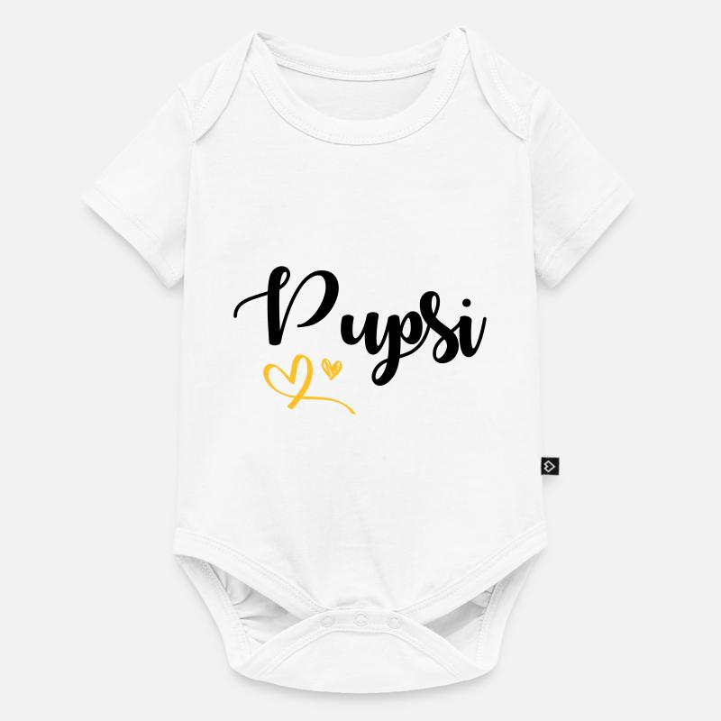 Pupsi - Baby Premium Kurzarmbody - Weiß