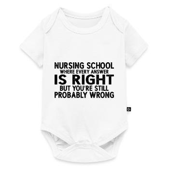École d’infirmières où chaque réponse est juste 3 - Body à manches courtes Premium Bébé - blanc - Devant