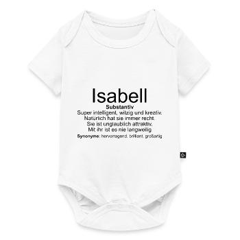 Name Definition Isabell - Baby Premium Kurzarmbody - Weiß - Vorne