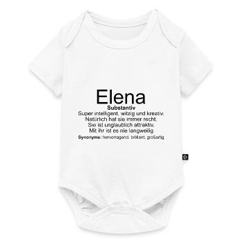 Name Definition Elena - Baby Premium Kurzarmbody - Weiß - Vorne