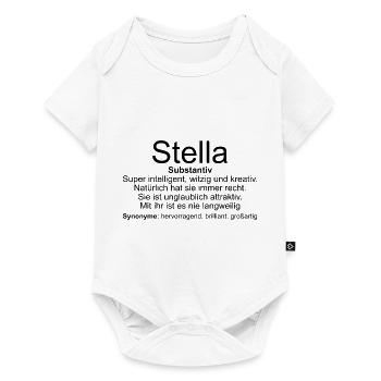Name Definition Stella - Baby Premium Kurzarmbody - Weiß - Vorne