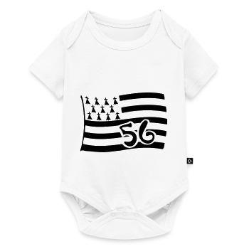 breton drapeau bretagne 56 morbihan departement - Body à manches courtes Premium Bébé - blanc - Devant