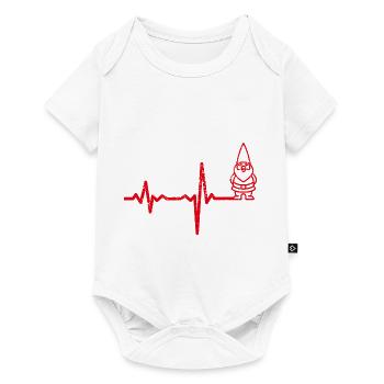 Geschenk Heartbeat Gartenzwerg - Baby Premium Kurzarmbody - Weiß - Vorne