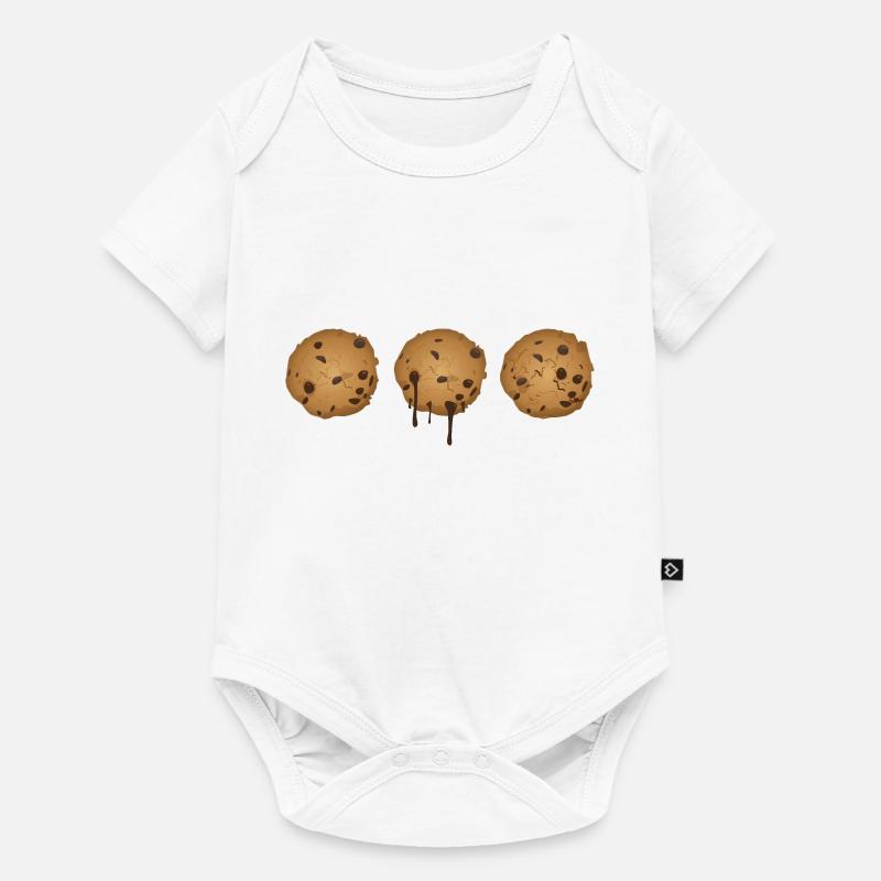 trois biscuits au chocolat - Body à manches courtes Premium Bébé - blanc