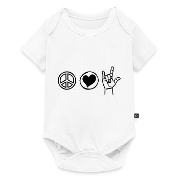 Peace Love Rock 'n' Roll Music Lovers - Baby Premium short-sleeve bodysuit - white - Front