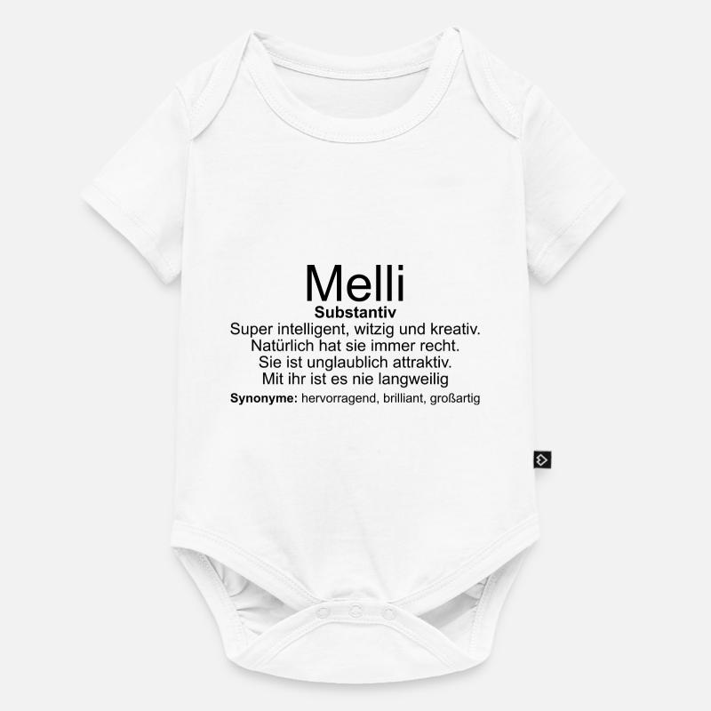 Name Definition Melli - Baby Premium Kurzarmbody - Weiß
