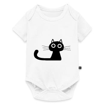 Cute Black Cat Silhouette - Baby Premium short-sleeve bodysuit - white - Front