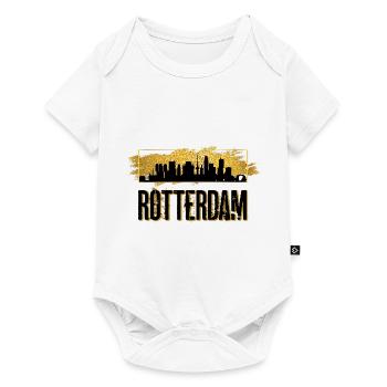 Rotterdam Netherlands Holland Skyline City Gold - Baby Premium short-sleeve bodysuit - white - Front