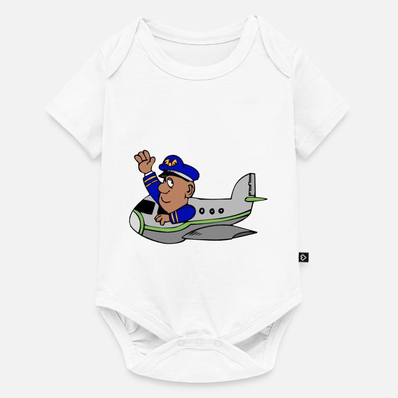 Plane with pilot - Baby Premium short-sleeve bodysuit - white