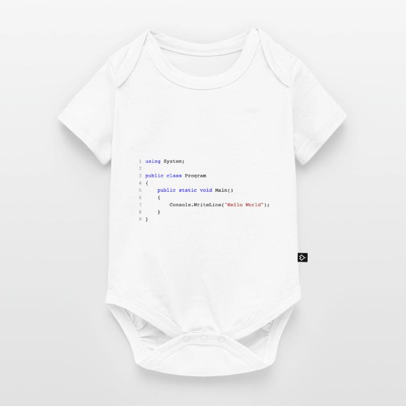 C # .NET kode Hello World Programmer Gift Premium kortærmet baby-body 