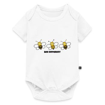 Dites "abeille différente" avec des abeilles mignonnes - Body à manches courtes Premium Bébé - blanc - Devant