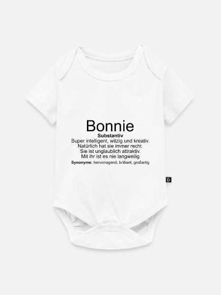Name Definition Bonnie - Baby Premium Kurzarmbody - Weiß