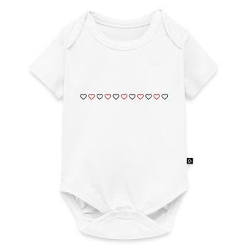 Icône de ligne de cœur - Body à manches courtes Premium Bébé - blanc - Devant