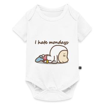 I hate mondays Montag Wochentag Lustig Geschenk - Baby Premium Kurzarmbody - Weiß - Vorne