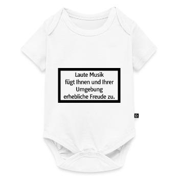 laute Musik fügt Umgebung Freude Party Bass Techno - Baby Premium Kurzarmbody - Weiß - Vorne