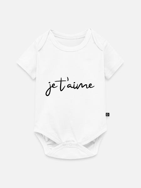 je t'aime - Baby Premium Kurzarmbody - Weiß