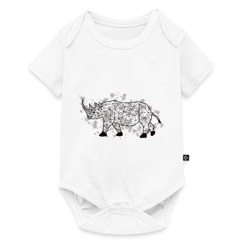 Rhinoo GeomeTRIX bunt - Baby Premium Kurzarmbody - Weiß - Vorne