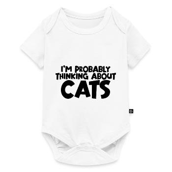 Je pense probablement aux chats - Body à manches courtes Premium Bébé - blanc - Devant