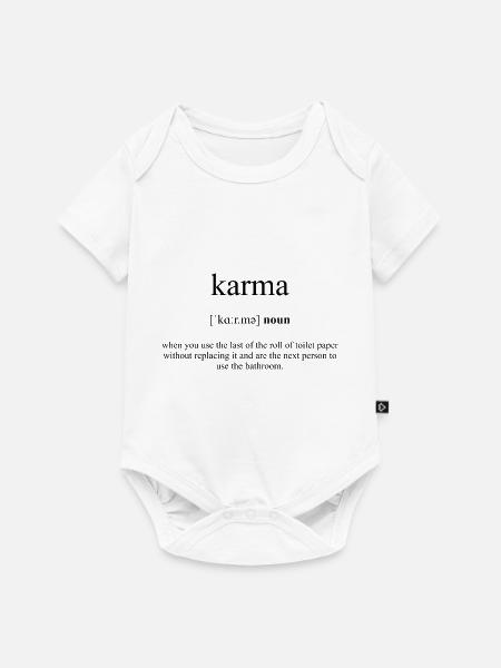 Karma Definition Dictionary - Baby Premium Kurzarmbody - Weiß