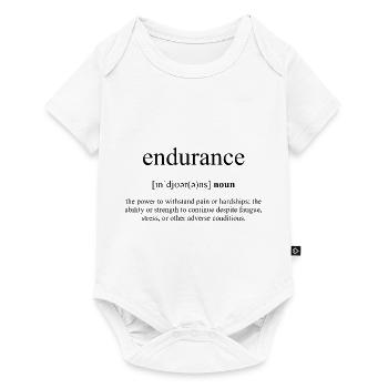 Endurance | Ausdauer Definition Dictionary - Baby Premium Kurzarmbody - Weiß - Vorne