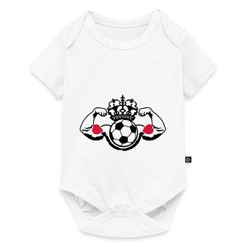 football soccer couronne crown muscle bo - Body à manches courtes Premium Bébé - blanc - Devant