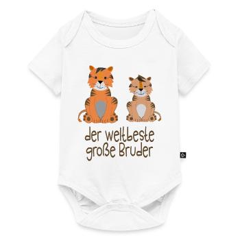 Tiger - der weltbeste große Bruder - Baby Premium Kurzarmbody - Weiß - Vorne