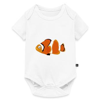 dessin mignon drôle de bande dessinée douce de poissons t-shirt - Body à manches courtes Premium Bébé - blanc - Devant
