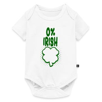 0% Irish - Spaß Tshirt - Geschenk - Baby Premium Kurzarmbody - Weiß - Vorne